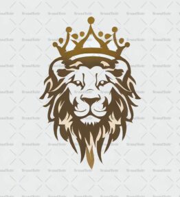 Majestätischer Löwe und Krone